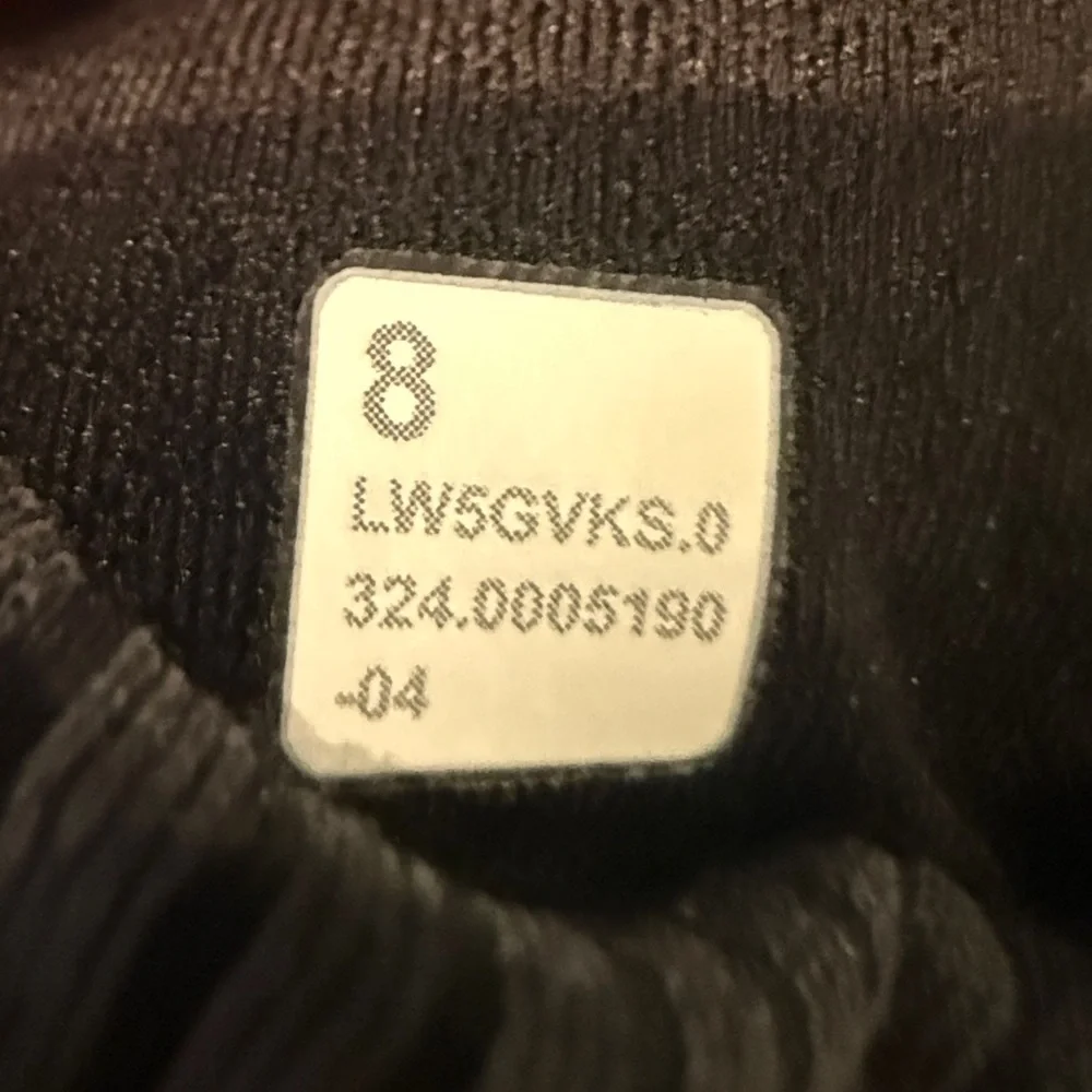 Like New Lululemon Athletica Ribbed Softstreme Flared Leg Pant, Black/Dk. Gray 8 - Picture 13 of 13